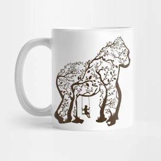 gorilla tree illustration swing Mug